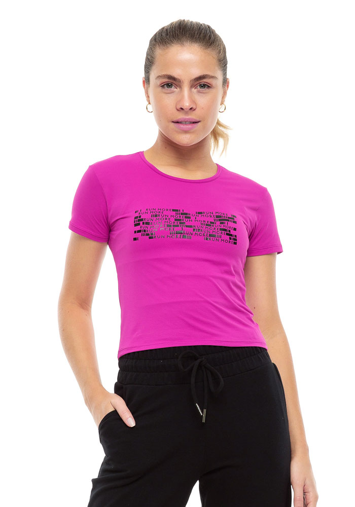 Blusa Cropped Rolamoça Run More Ultracool Fit Rosa - 01524-RS89PT