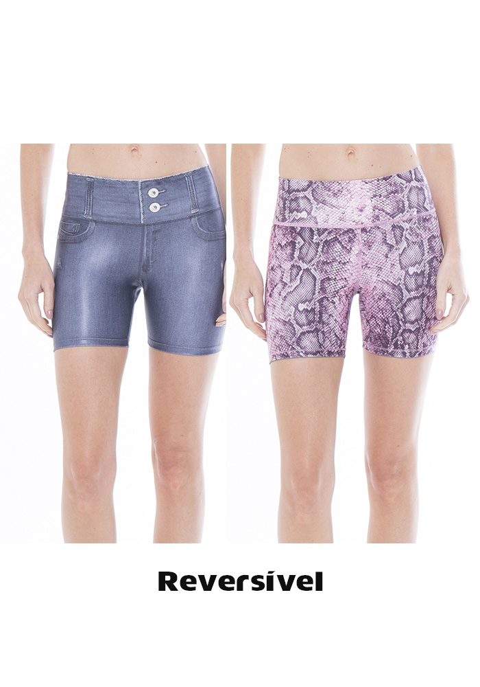 Bermuda Rolamoça Reversível Fake Jeans - 11141-SB814